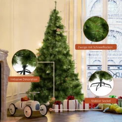 HOMCOM Künstlicher Weihnachtsbaum 2,1 M Christbaum Tannenbaum 505 Äste Dichte Zweige Einfacher Aufbau Authentischer Christbaum Mit Metallständer PET Metall Grün Ø90 X 210 Cm 12 HOMCOM Künstlicher Weihnachtsbaum 2,1 M Christbaum Tannenbaum 505 Äste Dichte Zweige Einfacher Aufbau Authentischer Christbaum Mit Metallständer PET Metall Grün Ø90 X 210 Cm -Homcom 3df78aa46785fb9e63aca0778813eb99