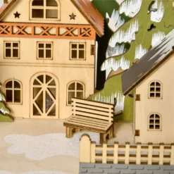 HOMCOM Adventskalender Zum Befüllen 24 Schubladen Fächer Weihnachtskalender Mit LED-Lichtern Adventskalenderbox Weihnachtsdekoration DIY MDF-Platte Naturholz 45 X 13 X 43 Cm -Homcom 3dfd997436fd344f1ac7f4c2eb6f0452