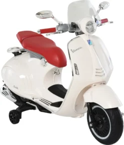 HOMCOM Elektrofahrzeug, Kinderfahrzeug, Kindermotorrad, Elektro-Motorrad Mit MP3-Musik Beleuchtung, 3-6 Jahre, PP, Weiß, 108 X 49 X 75 Cm