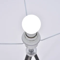 HOMCOM Stehlampe Tripod Schlafzimmer Standleuchte Stehleuchte 40 W Skandinavisch Stoff + Metall Schwarz ∅48 X 156 Cm -Homcom 40049fab52096689a4a90fc2b4848acb