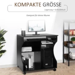 HOMCOM Computertisch Eckschreibtisch Winkelschreibtisch Schreibtisch Bürotisch PC Tisch Schwarz 80 X 48 X 76 Cm -Homcom 40b80b191b0e65f0bcca324205c78edd