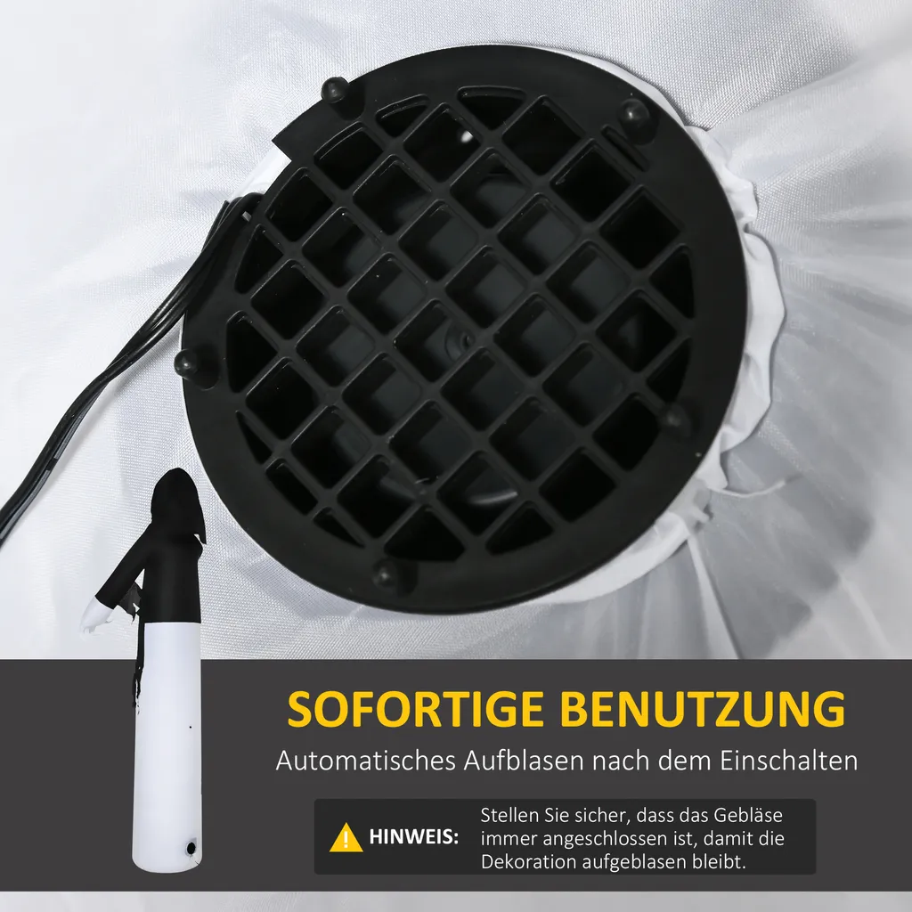 HOMCOM Halloween Deko Geister Skelett Aufblasbares Gespenst Mit Weißen LEDs Geist Halloween Lichter Mit Gebläse 140 X 105 X 270 Cm 8 HOMCOM Halloween Deko Geister Skelett Aufblasbares Gespenst Mit Weißen LEDs Geist Halloween Lichter Mit Gebläse 140 X 105 X 270 Cm – Bild 6