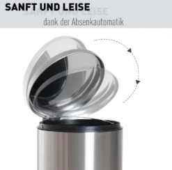 HOMCOM Treteimer Mit Inneneimer Pedal-Mülleimer Klappdeckel Abfallsammler Edelstahl Silber 30L -Homcom 413d50371aaa49dce164b14b15d76f60