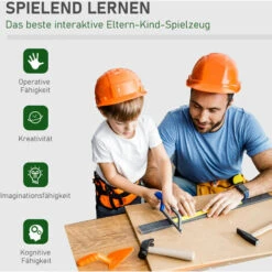 HOMCOM Kinder-Werkbank Spielzeug Mit 37 Teilen Von 3 Bis 6 Jahren 44 Cm X 26 Cm X 71 Cm -Homcom 41578922 4