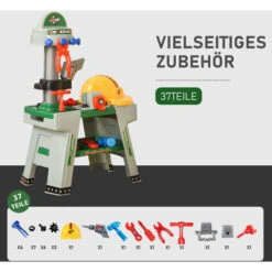HOMCOM Kinder-Werkbank Spielzeug Mit 37 Teilen Von 3 Bis 6 Jahren 44 Cm X 26 Cm X 71 Cm -Homcom 41578922 5