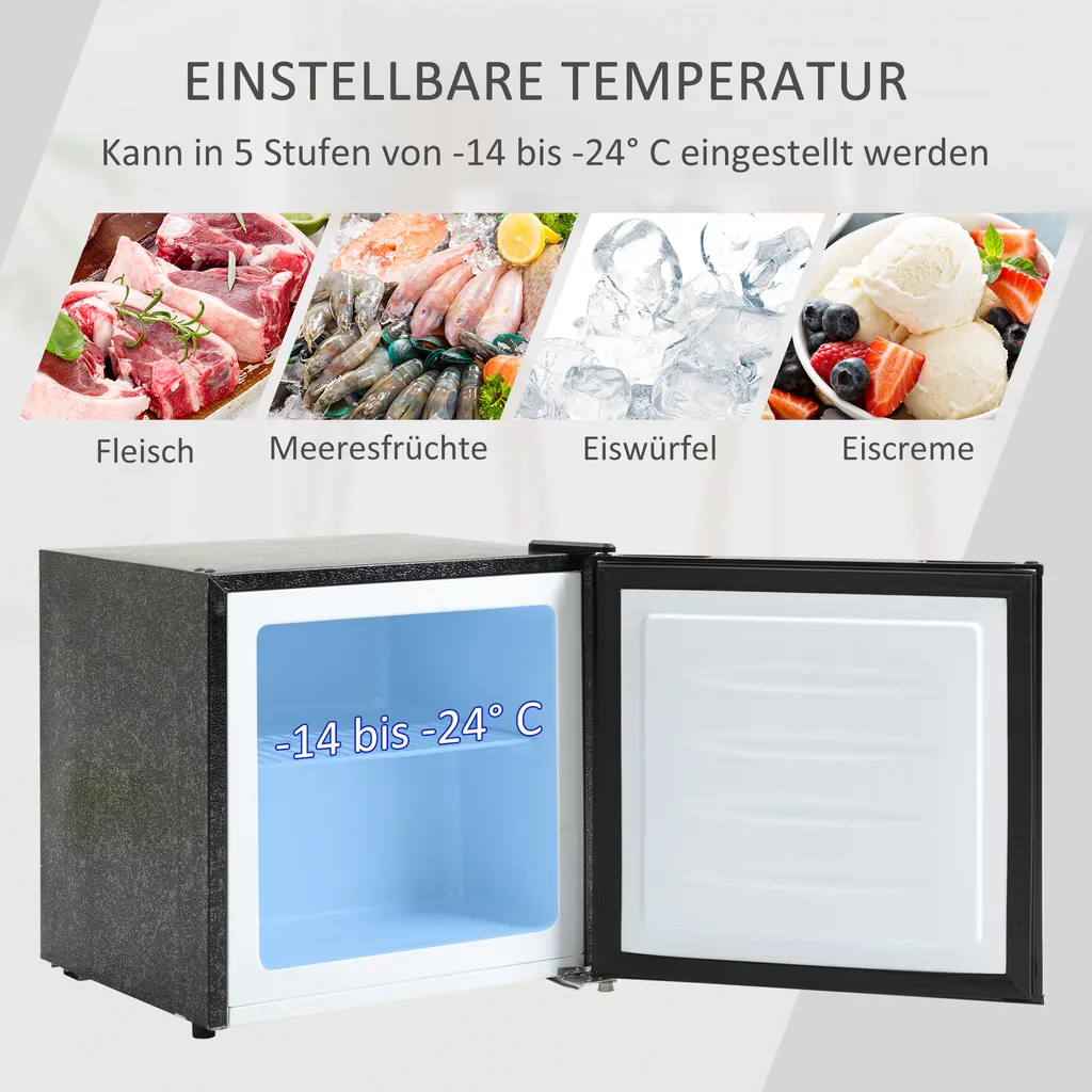 HOMCOM Mini-Gefrierschrank 35 L Gefrierbox Elektrisch Freistehend Mini Gefriertruhe Minikühlschrank -14--24℃ 5-stufige Temperaturregelung 6 HOMCOM Mini-Gefrierschrank 35 L Gefrierbox Elektrisch Freistehend Mini Gefriertruhe Minikühlschrank -14--24℃ 5-stufige Temperaturregelung – Bild 4