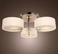 HOMCOM Deckenlampe Deckenleuchte Kronleuchter 40W Leuchte 3-flammig Chrom Acryl E27, Warmweiß, Ø64xH20cm -Homcom 42dbf04da8f69d59e492f843ba626590