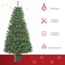 HOMCOM Künstlicher Weihnachtsbaum 1,8 M Christbaum Tannenbaum Mit Topf Und Deko PVC Metall Grün 90 X 90 X 180 Cm -Homcom 44a4a52304c3cd4655d66ecfd5814223