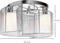HOMCOM Deckenleuchte Deckenlampe 50W Modernes Design Leuchtmittel E27 Sockel Ideal Für Schlafzimmer Wohnzimmer Küchen Flur Stark Leuchtkraft Cremeweiß Ø35x25 Cm 17 HOMCOM Deckenleuchte Deckenlampe 50W Modernes Design Leuchtmittel E27 Sockel Ideal Für Schlafzimmer Wohnzimmer Küchen Flur Stark Leuchtkraft Cremeweiß Ø35x25 Cm -Homcom 4623c96cacece756fbc06dceda186229