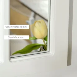 HOMCOM 110 X 70 Cm Wandspiegel Bogenfenster-Spiegel Wohnzimmerspiegel Für Eingangsbereich Schlafzimmer Modern Elegant MDF Glas Weiß -Homcom 471c6cde997ca352dd4ed269a6ed124d