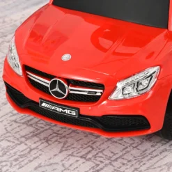 HOMCOM Rutschauto Rutscher Kinderauto Von Mercedes Benz Kinderfahrzeug Schub- Und Haltestange Mit Rückenlehne / Schutzbügel, Lauflernhilfe Für Babys 12-36 Monate (Rot) -Homcom 478b53c1210105feb47afbaa442663e3