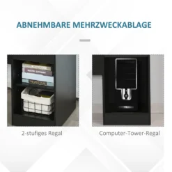 HOMCOM Computertisch Bürotisch Gamingtisch PC-Tisch Mit Schublade E1 Spanplatte Schwarz 104 X 48 X 95,5 Cm -Homcom 4928f0a1224cc4d5a5021f28715b7e56