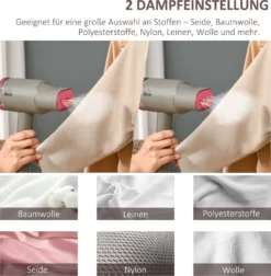 HOMCOM Dampfglätter Dampfbürste Faltbar Kleidung Hemden Dampfbügeleisen Mit 160 Ml Wassertank 1520 W Schnelles Aufheizen Aluminium Kunststoff Grau+Rosa 27,5 X 18,2 X 9 Cm 17 HOMCOM Dampfglätter Dampfbürste Faltbar Kleidung Hemden Dampfbügeleisen Mit 160 Ml Wassertank 1520 W Schnelles Aufheizen Aluminium Kunststoff Grau+Rosa 27,5 X 18,2 X 9 Cm -Homcom 49ce4614777f4a4853f2bc6f9cbc02a4