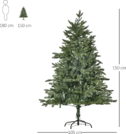 HOMCOM Künstlicher Weihnachtsbaum 1,5 M Christbaum Tannenbaum PVC PE Metall Grün Ø105 X 150 Cm 13 HOMCOM Künstlicher Weihnachtsbaum 1,5 M Christbaum Tannenbaum PVC PE Metall Grün Ø105 X 150 Cm -Homcom 4ae988c841c35436650007b816cc6aa8