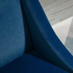 HOMCOM Esszimmerstuhl Loungesessel Mit Armlehne Akzentsessel Küchensessel Skandi-Design Bis 150 Kg Belastbar Für Wohnzimmer Schlafzimmer Bezug Aus Samt Blau 69 X 76 X 87,5 Cm -Homcom 4d11e10cbd8a378b07bbcc5db0bf70b7