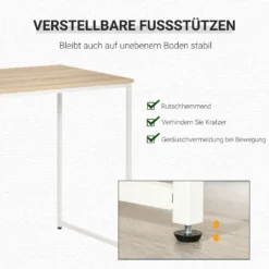 HOMCOM Schreibtisch Bücherregal Computertisch Bürotisch Mit Regale Arbeitstisch PC Laptop Tisch Großer Stauraum Spanplatte Metall Eiche+Weiß 115x 55x75 Cm -Homcom 4e7f0a2053c84f20f499889979635dd4