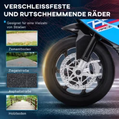 HOMCOM Kinder Elektro-Motorrad Kindermotorrad 6V Elektrofahrzeug Elektro-Dreirad Kinderfahrzeug Mit 3 Musikmodi 2,5km/h Elektromotorrad Für Kinder Ab 18 Monaten PP Metall Blau 82,5 X 42 X 54 Cm 16 HOMCOM Kinder Elektro-Motorrad Kindermotorrad 6V Elektrofahrzeug Elektro-Dreirad Kinderfahrzeug Mit 3 Musikmodi 2,5km/h Elektromotorrad Für Kinder Ab 18 Monaten PP Metall Blau 82,5 X 42 X 54 Cm -Homcom 4eb469f969eaa568f7e309d95a722f42