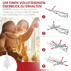 HOMCOM Weihnachtsbaum 1,2 M Christbaum Kunsttanne 130 Zweige Mit RGB Led-Leuchten Metallfuß PVC Weiß Ø45 X 120H Cm 17 HOMCOM Weihnachtsbaum 1,2 M Christbaum Kunsttanne 130 Zweige Mit RGB Led-Leuchten Metallfuß PVC Weiß Ø45 X 120H Cm -Homcom 4ffa9e97f43d7560324c416b3b8912d6