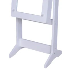 HOMCOM LED Schmuckschrank Mit Spiegel Spiegelschrank Standspiegel Schmuckregal Spiegel Verstellbar Cremeweiß 136 Cm Hoch -Homcom 506e10a71b5b747f98dcbf5c582d507d