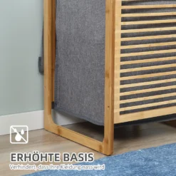 HOMCOM Wäschekorb Wäschebox Wäschesammler Mit Waschbarem Wäschesack Deckel Wäschesack Tuchsack Bambus Leinenartiges Polyester Natur+Grau 40 X 35 X 60,5 Cm 16 HOMCOM Wäschekorb Wäschebox Wäschesammler Mit Waschbarem Wäschesack Deckel Wäschesack Tuchsack Bambus Leinenartiges Polyester Natur+Grau 40 X 35 X 60,5 Cm -Homcom 5081a8dafa2d56bd289252344201f866