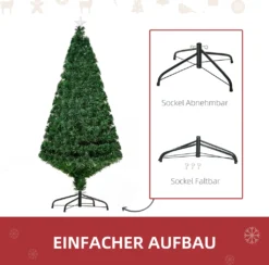 HOMCOM LED Weihnachtsbaum Künstlicher Christbaum Tannenbaum Baum Mit Metallständer, Glasfaser-Farbwechsler, Grün, 120 Cm -Homcom 51faee7a73f787e5dd4f21ecc01c2c5b