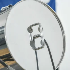 HOMCOM Stehlampe Stehleuchte Mit Dreibein Stativ Aus Holz 100-140 Cm Höhenverstellbar Mit 180° Drehbarem Lampenkopf Caféleuchte Studiolampe Industrial Design Tripod Lampe 40W Weiß Stahl Kiefernholz -Homcom 529417efeaec3cc797977fa0d4332673