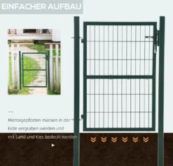 HOMCOM Gartentor Gartentür Zauntor Hoftür Aus Stahl Mit Griff Schloss Und Schlüsseln 97 X 170 Cm Grün 13 HOMCOM Gartentor Gartentür Zauntor Hoftür Aus Stahl Mit Griff Schloss Und Schlüsseln 97 X 170 Cm Grün -Homcom 52f5163b0a8d116f5a334f785dd02b7e