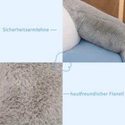 HOMCOM Plüsch-Kindersessel Plüschtier Kinderstuhl Sofa Pinguin Für Spielzimmer Kinderzimmer Für 18-36 Monaten Hellgrau+Blau 59 X 50 X 59 Cm -Homcom 534033a324b51631c05b32fca34473a5