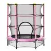 HOMCOM Trampolin Für Kinder Ø140 Cm Fitness-Trampolin Mit Sicherheitsnetz Randabdeckung Gummiseil Gepolstert Indoor Outdoor Springen Gartentrampolin Stahl Rosa Bis 45 Kg -Homcom 53831315 1