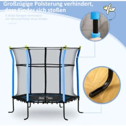 HOMCOM 5,3FT Trampolin Für Kinder Gartentrampolin Mit Sicherheitsnetz Randabdeckung Gummiseil Gepolstert Fitness-Trampolin Mini-Trampoline Mit Netz Stahl Blau 163,5H Cm Bis 60 Kg 11 HOMCOM 5,3FT Trampolin Für Kinder Gartentrampolin Mit Sicherheitsnetz Randabdeckung Gummiseil Gepolstert Fitness-Trampolin Mini-Trampoline Mit Netz Stahl Blau 163,5H Cm Bis 60 Kg -Homcom 53831324 5