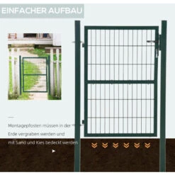 HOMCOM Gartentor Aus Stahl 97 X 170 Cm 10 HOMCOM Gartentor Aus Stahl 97 X 170 Cm -Homcom 53831352 4