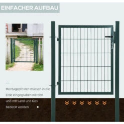 HOMCOM Gartentor Aus Stahl 97 X 150 Cm 10 HOMCOM Gartentor Aus Stahl 97 X 150 Cm -Homcom 53831384 4