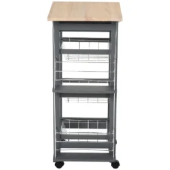 HOMCOM Küchenwagen Auf Rädern, Rollwagen Mit 2 Regalen, Servierwagen, Bastelwagen Mit Arbeitsplatte Und Gewürzregal, Rollregal Für Küche, Esszimmer, Kiefernholz, Grau, 47 X 37 X 83 Cm 19 HOMCOM Küchenwagen Auf Rädern, Rollwagen Mit 2 Regalen, Servierwagen, Bastelwagen Mit Arbeitsplatte Und Gewürzregal, Rollregal Für Küche, Esszimmer, Kiefernholz, Grau, 47 X 37 X 83 Cm -Homcom 53cae2e08490d9aab78aabe3e832c609