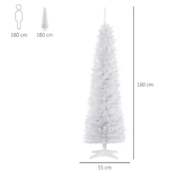 HOMCOM Weihnachtsbaum Tannenbaum Mit Kunststoffständer 390 Spitzen Weiß Ø55 X 180 Cm -Homcom 56edd12902f833e60549ddcc1ce100d3