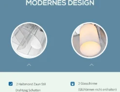 HOMCOM Deckenleuchte Deckenlampe 50W Modernes Design Leuchtmittel E27 Sockel Ideal Für Schlafzimmer Wohnzimmer Küchen Flur Stark Leuchtkraft Cremeweiß Ø35x25 Cm 18 HOMCOM Deckenleuchte Deckenlampe 50W Modernes Design Leuchtmittel E27 Sockel Ideal Für Schlafzimmer Wohnzimmer Küchen Flur Stark Leuchtkraft Cremeweiß Ø35x25 Cm -Homcom 58c6fba1b90aed4add8ef3a216190bf3