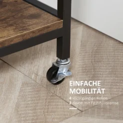 HOMCOM Küchenwagen Auf Rollen, Servierwagen Mit 2 Schubladen Und 2 Regalen, Küchentrolley Mit Arbeitsplatte, Rollwagen, Beistellwagen Im Industriedesign, Braun+Schwarz, 100 X 50 X 93 Cm 14 HOMCOM Küchenwagen Auf Rollen, Servierwagen Mit 2 Schubladen Und 2 Regalen, Küchentrolley Mit Arbeitsplatte, Rollwagen, Beistellwagen Im Industriedesign, Braun+Schwarz, 100 X 50 X 93 Cm -Homcom 5abfdb7fcdc948650d0a8f596996974d