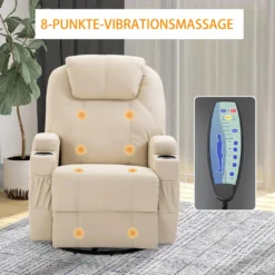 HOMCOM Massagesessel Relaxsessel Fernsehsessel Massagefunktion 5 Massage-Modi Liegefunktion Kunstleder Holz Metall Schaumstoff Cremeweiß 84 X 92 X 109 Cm 19 HOMCOM Massagesessel Relaxsessel Fernsehsessel Massagefunktion 5 Massage-Modi Liegefunktion Kunstleder Holz Metall Schaumstoff Cremeweiß 84 X 92 X 109 Cm -Homcom 5ccbd4737fbffda9679163810c28763e