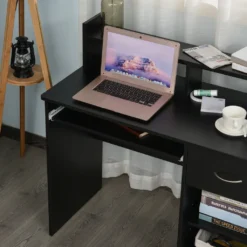 HOMCOM Computertisch Bürotisch Gamingtisch PC-Tisch Mit Schublade E1 Spanplatte Schwarz 104 X 48 X 95,5 Cm -Homcom 5d4be122f282e57b9a97e1202cbf71bd