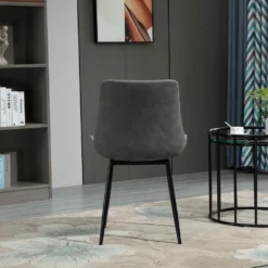 HOMCOM Essstuhl Moderner Wohnzimmerstuhl Mit Rückenlehne Esszimmerstühle Metallbeine Küchenstuhl Für Wohnzimmer Esszimmer Kunstleder Schaumstoff Metall Grau 51,5 X 59 X 82 Cm 13 HOMCOM Essstuhl Moderner Wohnzimmerstuhl Mit Rückenlehne Esszimmerstühle Metallbeine Küchenstuhl Für Wohnzimmer Esszimmer Kunstleder Schaumstoff Metall Grau 51,5 X 59 X 82 Cm -Homcom 5ddf65bc9f684b880e5cd2f4033c7546