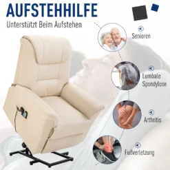 HOMCOM Elektrischer Massage-Liegestuhl Mit Vibrierendemassage Heizfunktion Aufstehhilfe Elektrorollstuhl Fernbedienung Mit Netzkabel Kunstleder Cremeweiß 93 X 95 X 106 Cm 16 HOMCOM Elektrischer Massage-Liegestuhl Mit Vibrierendemassage Heizfunktion Aufstehhilfe Elektrorollstuhl Fernbedienung Mit Netzkabel Kunstleder Cremeweiß 93 X 95 X 106 Cm -Homcom 5fdb9e0b6c13b0985ac291600590767c