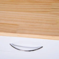 HOMCOM Servierwagen Küchenwagen Rollwagen Küchentrolley Mit Schrank Schublade Holz Weiß 88,5 X 40 X 86 Cm -Homcom 60ade05556431eee11b53c32615101b5