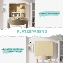 HOMCOM Wandtisch Wandklapptisch Schreibtisch Mit Stauraum Klappbarer Laptoptisch Computertisch Bürotisch Esstisch Modernes Design Spanplatte Naturholz 60 X 21,5 X 50 Cm 13 HOMCOM Wandtisch Wandklapptisch Schreibtisch Mit Stauraum Klappbarer Laptoptisch Computertisch Bürotisch Esstisch Modernes Design Spanplatte Naturholz 60 X 21,5 X 50 Cm -Homcom 628c773a510c70f575cc1737648bf34f