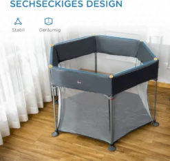 HOMCOM Baby Laufgitter 6 Eckig Zusammenklappbarer Laufstall Absperrgitter Krabbelgitter Reisebett Spielgitter Aktivitätszentrum Für Kinder Schutzgitter Mit Tragetasche Dunkelgrau 134 X 134 X 83 Cm 14 HOMCOM Baby Laufgitter 6 Eckig Zusammenklappbarer Laufstall Absperrgitter Krabbelgitter Reisebett Spielgitter Aktivitätszentrum Für Kinder Schutzgitter Mit Tragetasche Dunkelgrau 134 X 134 X 83 Cm -Homcom 6415508f493d4624766792b951062f00