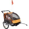 HOMCOM Kinderanhänger Fahrradanhänger Einklappbar Mit Universalkupplung 155 X 88 X 108cm Stahl Orange -Homcom 64446588 1