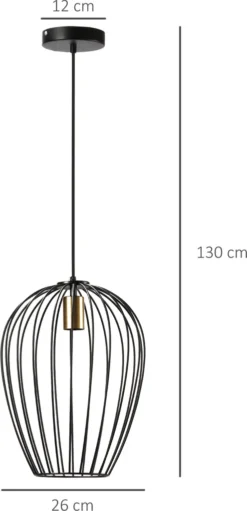 HOMCOM Pendelleuchte Hängeleuchte Hängelampe Modern Pendellampe Für Büro Wohnzimmer Esszimmer Metall Schwarz Ø26 X 130 Cm 15 HOMCOM Pendelleuchte Hängeleuchte Hängelampe Modern Pendellampe Für Büro Wohnzimmer Esszimmer Metall Schwarz Ø26 X 130 Cm -Homcom 64a7c616859faf96a471cc866ef738e9