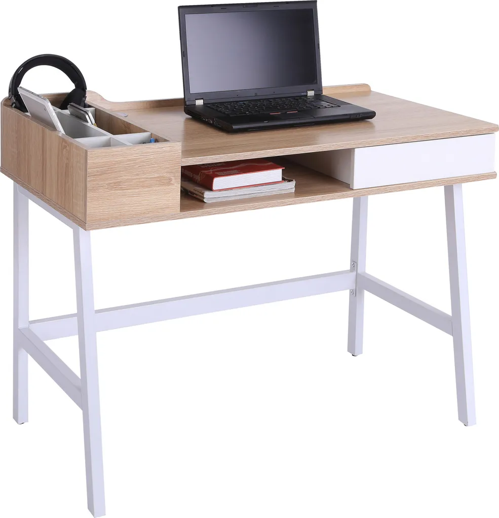 HOMCOM Schreibtisch Computertisch Bürotisch Arbeitstisch PC Tisch Vielseitig Verwendbar Mit Sechs Ablagefächern Schublade Breite Tischplatte Für Arbeitszimmer Büro Und Wohheim Natur 100 X 55 X 81,5 Cm 3 HOMCOM Schreibtisch Computertisch Bürotisch Arbeitstisch PC Tisch Vielseitig Verwendbar Mit Sechs Ablagefächern Schublade Breite Tischplatte Für Arbeitszimmer Büro Und Wohheim Natur 100 X 55 X 81,5 Cm