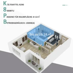 HOMCOM Mobile Klimaanlage 4-in-1 Klimagerät 24h Timer Mit Fernbedienung Nutzungsraum13-18㎡ 900W ABS Weiß+Grau 38 X 35 X 70,5 Cm -Homcom 6811e21600ac2629f4cc40c870960b5f