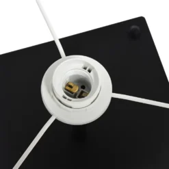 HOMCOM Stehlampe Mit 3 Regalen, Stehleuchte, Polyester, Baumwolle, Metall, Schwarz, 34,5 X 34,5 X 150 Cm -Homcom 69956bcc0be3ce00d2978205fd0c4573