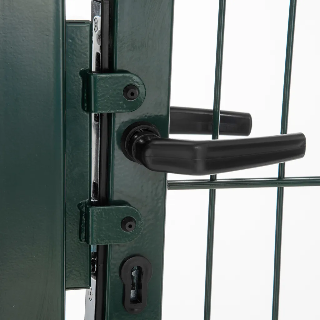 HOMCOM Gartentor Gartentür Zauntor Hoftür Aus Stahl Mit Griff Schloss Und Schlüsseln 97 X 170 Cm Grün 10 HOMCOM Gartentor Gartentür Zauntor Hoftür Aus Stahl Mit Griff Schloss Und Schlüsseln 97 X 170 Cm Grün – Bild 8