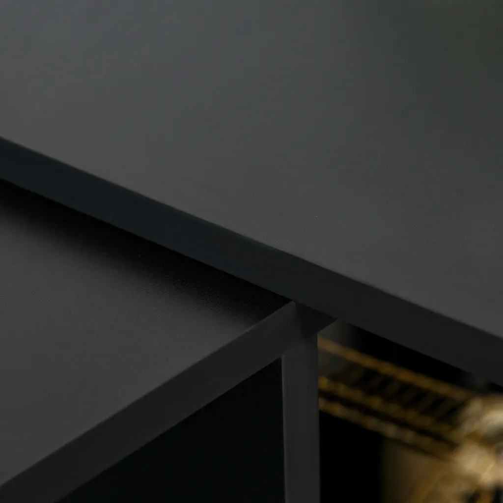 HOMCOM Eckschreibtisch Schreibtisch L-förmiger Schreibtisch Computertisch PC Laptop-Spieltisch Winkel Staufach Büro Schwarz 100 X 90 X 75 Cm 8 HOMCOM Eckschreibtisch Schreibtisch L-förmiger Schreibtisch Computertisch PC Laptop-Spieltisch Winkel Staufach Büro Schwarz 100 X 90 X 75 Cm – Bild 6